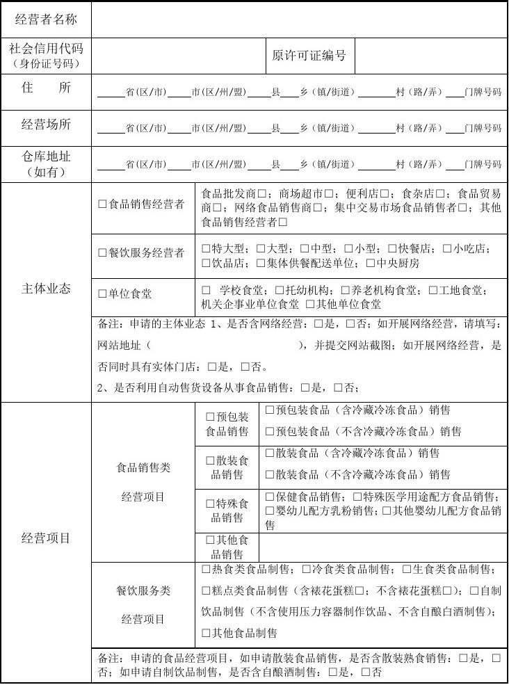 食品經營許可證換證申請書撰寫指南與范例